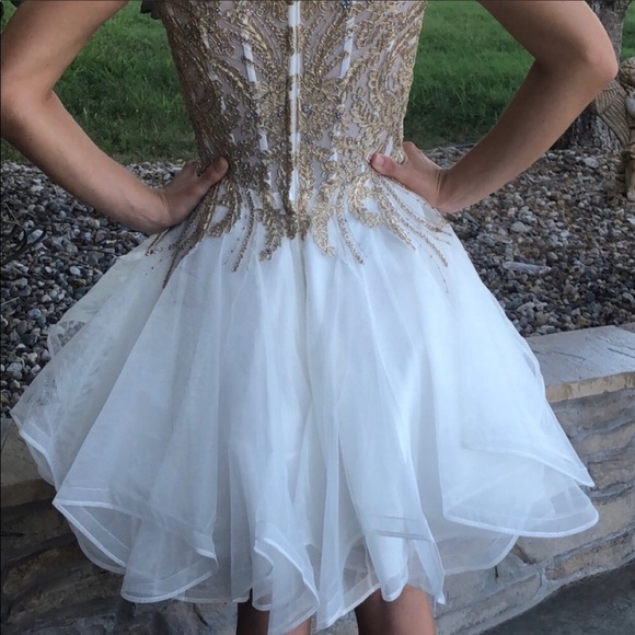 Golden Sherri Hill Dress - Picture 3 of 5